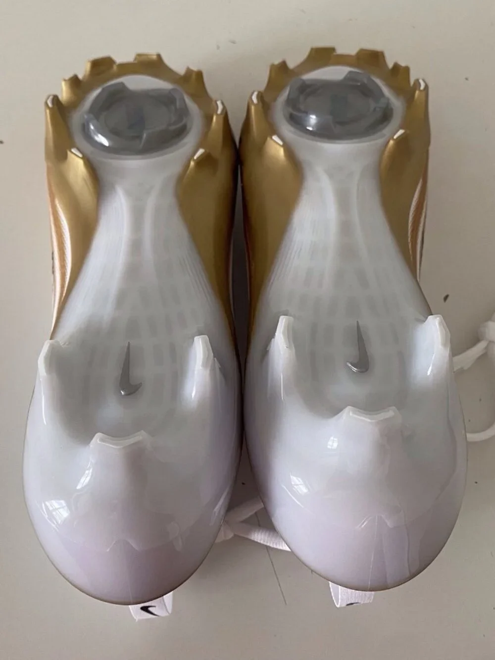 Men’s Sz 11.5 Nike Zoom Air Vapor Pro 1 Football Cleats FB3298-103 White Gold